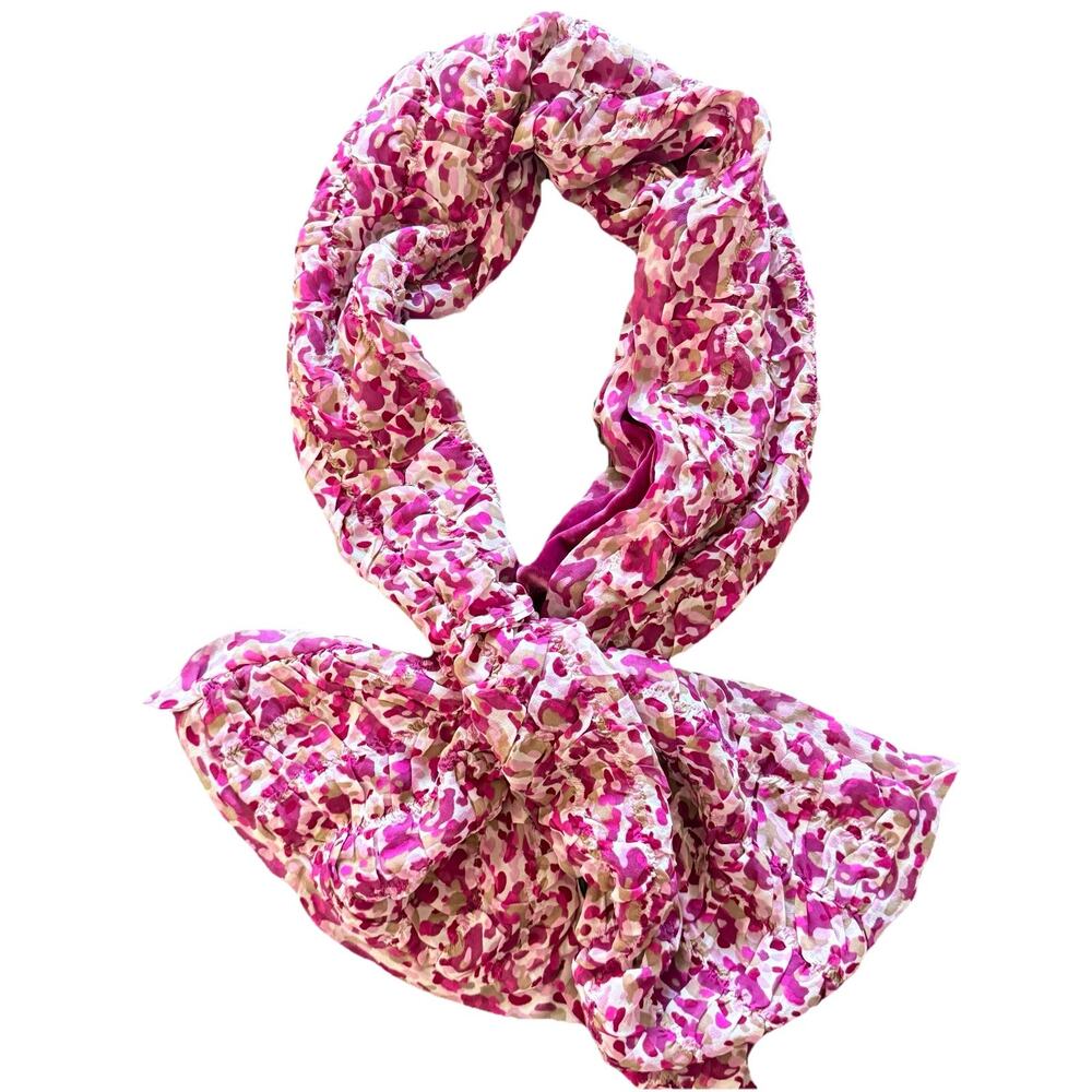 Susan Bristol Ruffled Scarf 100% Silk Lining Cottage Core, Romantic, Vintage